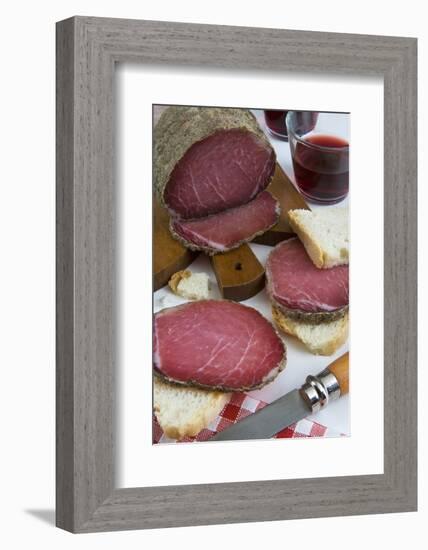 Lonza, Pork Loin, Cured Ham and Air-Dried Meat, Tuscan Cuisine, Tuscany, Italy-Nico Tondini-Framed Photographic Print