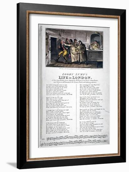 Looby Lump's Life in London, a New Song..., 1822-George Cruikshank-Framed Giclee Print