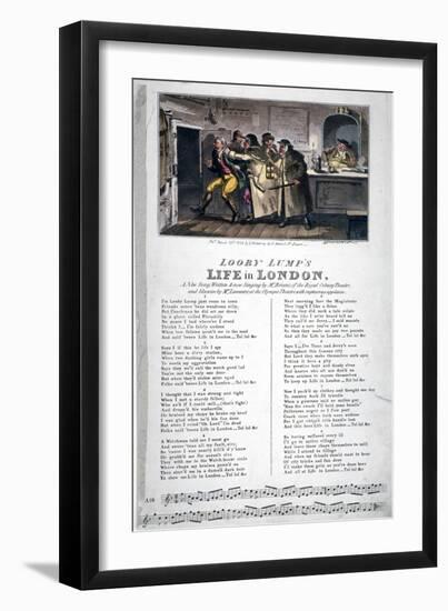 Looby Lump's Life in London, a New Song..., 1822-George Cruikshank-Framed Giclee Print
