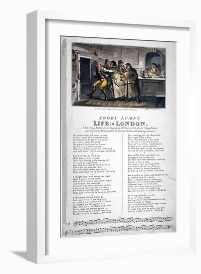 Looby Lump's Life in London, a New Song..., 1822-George Cruikshank-Framed Giclee Print