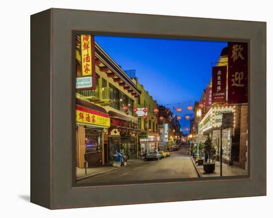 Look Down Grant Street in Chinatown at Dusk in San Francisco, California, Usa-Chuck Haney-Framed Premier Image Canvas