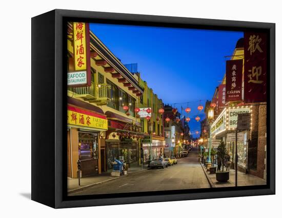 Look Down Grant Street in Chinatown at Dusk in San Francisco, California, Usa-Chuck Haney-Framed Premier Image Canvas