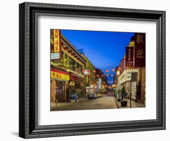 Look Down Grant Street in Chinatown at Dusk in San Francisco, California, Usa-Chuck Haney-Framed Photographic Print