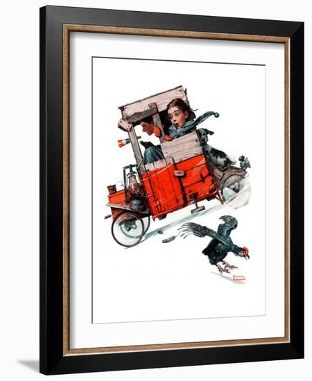 "Look Out Below" or "Downhill Daring", January 9,1926-Norman Rockwell-Framed Premium Giclee Print