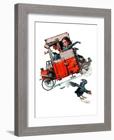 "Look Out Below" or "Downhill Daring", January 9,1926-Norman Rockwell-Framed Giclee Print