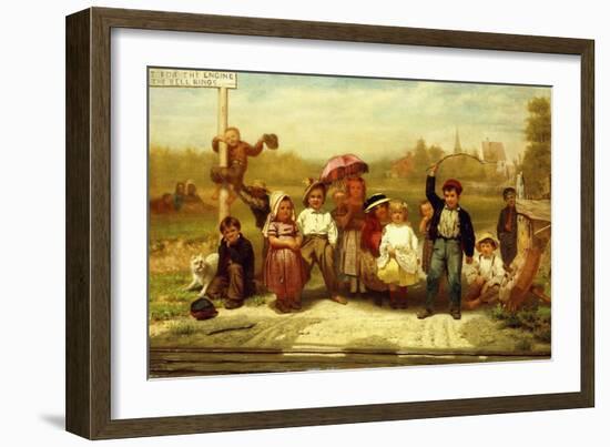 Look Out for the Engine While the Bell Rings, 1863-John George Brown-Framed Giclee Print