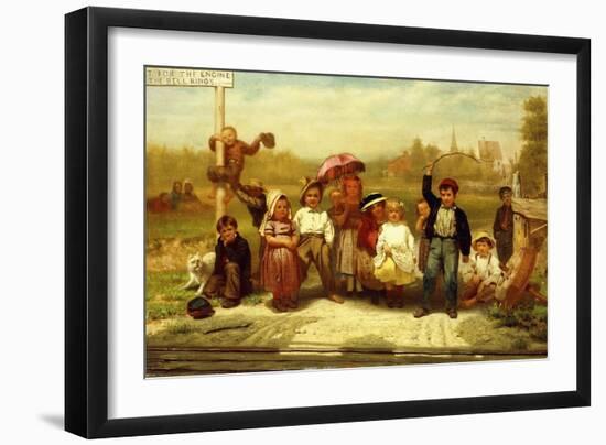 Look Out for the Engine While the Bell Rings, 1863-John George Brown-Framed Giclee Print