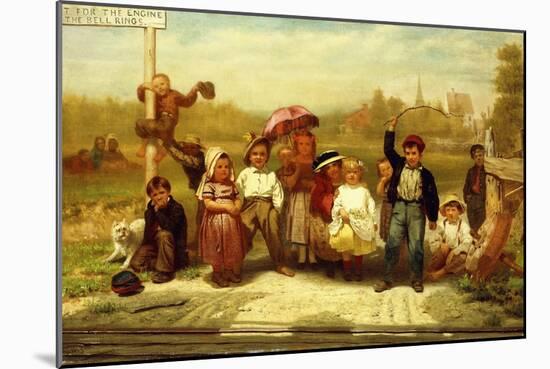 Look Out for the Engine While the Bell Rings, 1863-John George Brown-Mounted Giclee Print