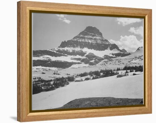 Looking Across Barren Land To Mountains From Logan Pass Glacier National Park Montana. 1933-1942-Ansel Adams-Framed Stretched Canvas