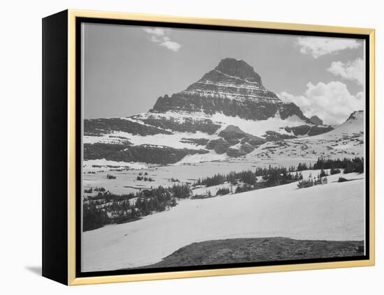 Looking Across Barren Land To Mountains From Logan Pass Glacier National Park Montana. 1933-1942-Ansel Adams-Framed Stretched Canvas