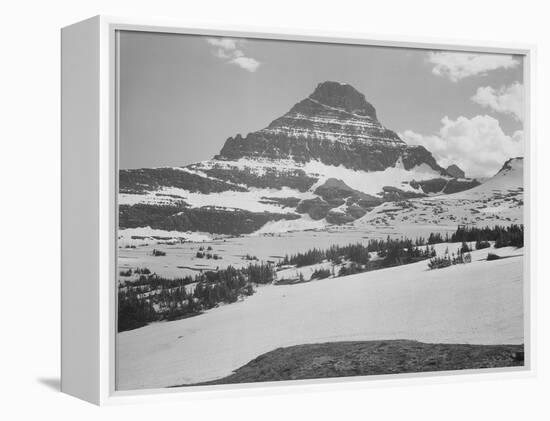Looking Across Barren Land To Mountains From Logan Pass Glacier National Park Montana. 1933-1942-Ansel Adams-Framed Stretched Canvas