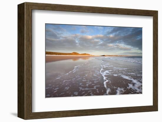Looking across Embleton Bay Just after Sunrise Towards the Sunlit Sand Dunes-Lee Frost-Framed Photographic Print