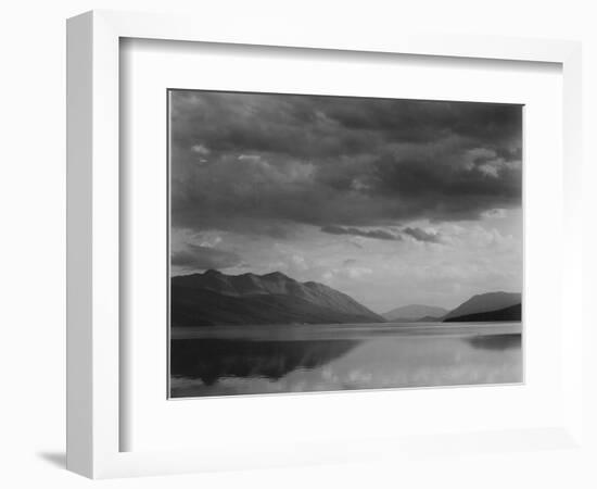 Looking Across Lake To Mountains And Clouds "Evening McDonald Lake Glacier NP" Montana 1933-1942-Ansel Adams-Framed Premium Giclee Print