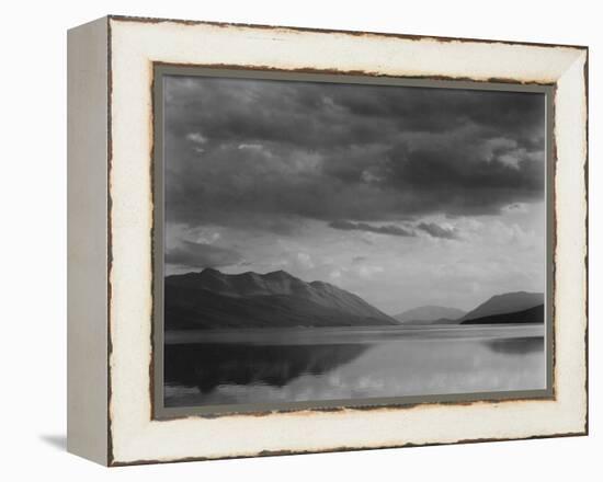 Looking Across Lake To Mountains And Clouds "Evening McDonald Lake Glacier NP" Montana 1933-1942-Ansel Adams-Framed Stretched Canvas