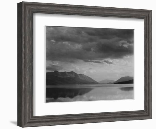 Looking Across Lake To Mountains And Clouds "Evening McDonald Lake Glacier NP" Montana 1933-1942-Ansel Adams-Framed Art Print