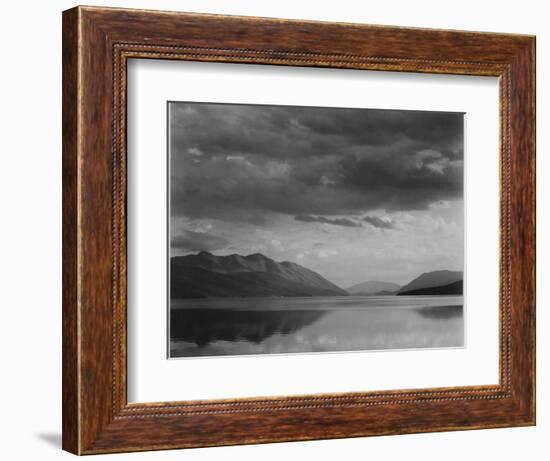 Looking Across Lake To Mountains And Clouds "Evening McDonald Lake Glacier NP" Montana 1933-1942-Ansel Adams-Framed Art Print