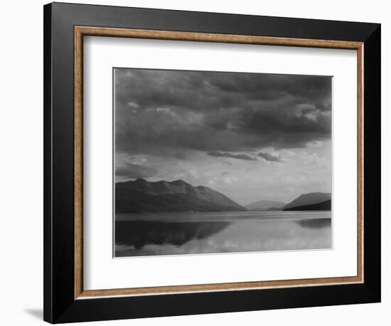 Looking Across Lake To Mountains And Clouds "Evening McDonald Lake Glacier NP" Montana 1933-1942-Ansel Adams-Framed Art Print
