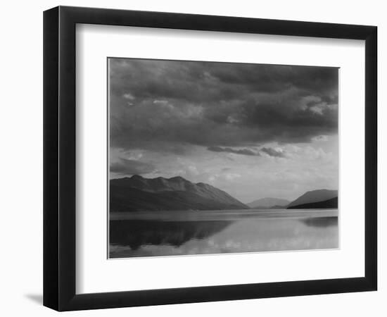 Looking Across Lake To Mountains And Clouds "Evening McDonald Lake Glacier NP" Montana 1933-1942-Ansel Adams-Framed Art Print