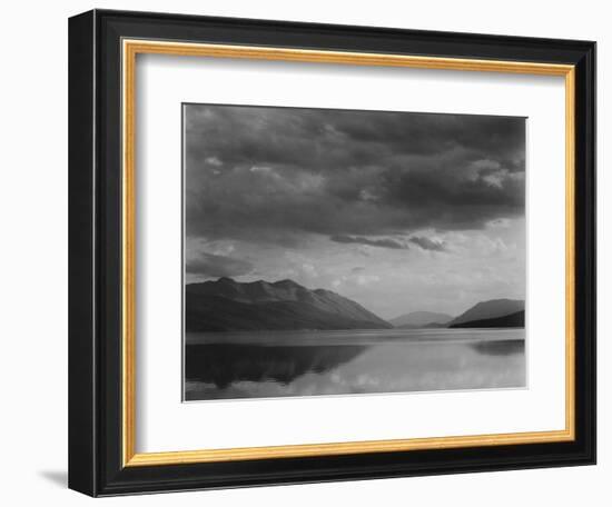 Looking Across Lake To Mountains And Clouds "Evening McDonald Lake Glacier NP" Montana 1933-1942-Ansel Adams-Framed Art Print