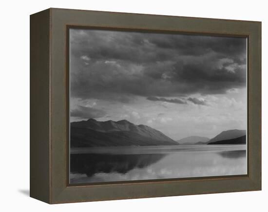 Looking Across Lake To Mountains And Clouds "Evening McDonald Lake Glacier NP" Montana 1933-1942-Ansel Adams-Framed Stretched Canvas