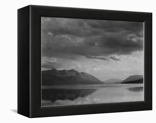 Looking Across Lake To Mountains And Clouds "Evening McDonald Lake Glacier NP" Montana 1933-1942-Ansel Adams-Framed Stretched Canvas