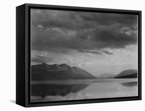 Looking Across Lake To Mountains And Clouds "Evening McDonald Lake Glacier NP" Montana 1933-1942-Ansel Adams-Framed Stretched Canvas