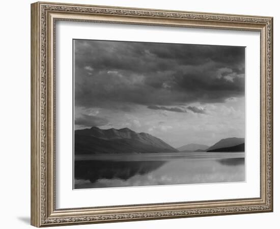 Looking Across Lake To Mountains And Clouds "Evening McDonald Lake Glacier NP" Montana 1933-1942-Ansel Adams-Framed Art Print