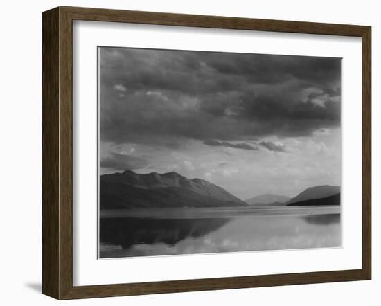 Looking Across Lake To Mountains And Clouds "Evening McDonald Lake Glacier NP" Montana 1933-1942-Ansel Adams-Framed Art Print