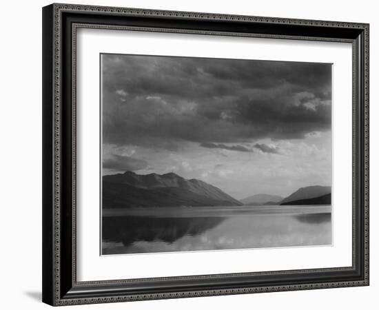 Looking Across Lake To Mountains And Clouds "Evening McDonald Lake Glacier NP" Montana 1933-1942-Ansel Adams-Framed Art Print