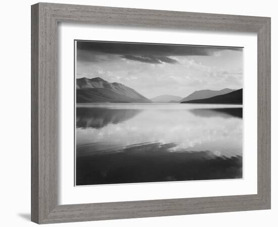 Looking Across Lake Toward Mts "Evening McDonald Lake Glacier National Park" Montana 1933-1942-Ansel Adams-Framed Premium Giclee Print