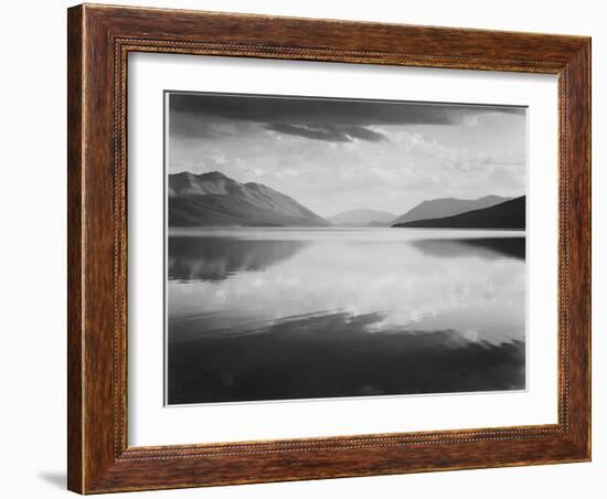 Looking Across Lake Toward Mts "Evening McDonald Lake Glacier National Park" Montana 1933-1942-Ansel Adams-Framed Premium Giclee Print