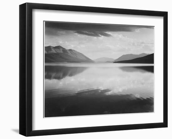 Looking Across Lake Toward Mts "Evening McDonald Lake Glacier National Park" Montana 1933-1942-Ansel Adams-Framed Premium Giclee Print