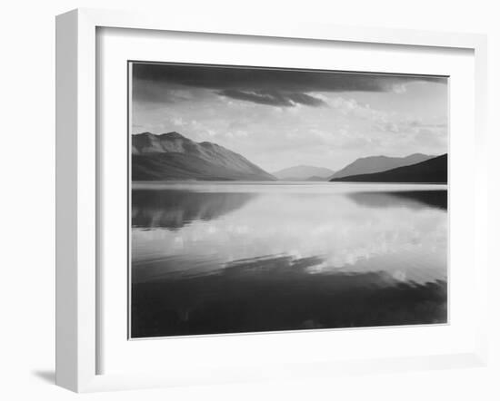 Looking Across Lake Toward Mts "Evening McDonald Lake Glacier National Park" Montana 1933-1942-Ansel Adams-Framed Premium Giclee Print