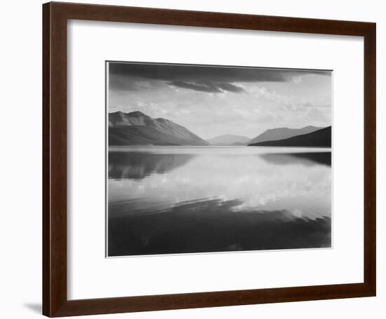 Looking Across Lake Toward Mts "Evening McDonald Lake Glacier National Park" Montana 1933-1942-Ansel Adams-Framed Premium Giclee Print