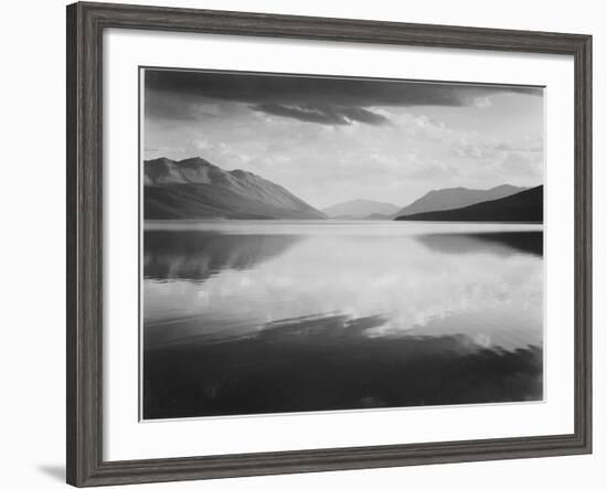 Looking Across Lake Toward Mts "Evening McDonald Lake Glacier National Park" Montana 1933-1942-Ansel Adams-Framed Art Print