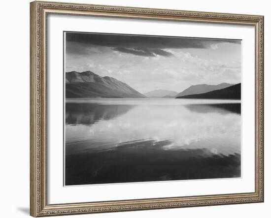 Looking Across Lake Toward Mts "Evening McDonald Lake Glacier National Park" Montana 1933-1942-Ansel Adams-Framed Art Print