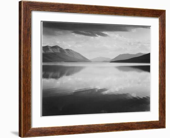 Looking Across Lake Toward Mts "Evening McDonald Lake Glacier National Park" Montana 1933-1942-Ansel Adams-Framed Art Print