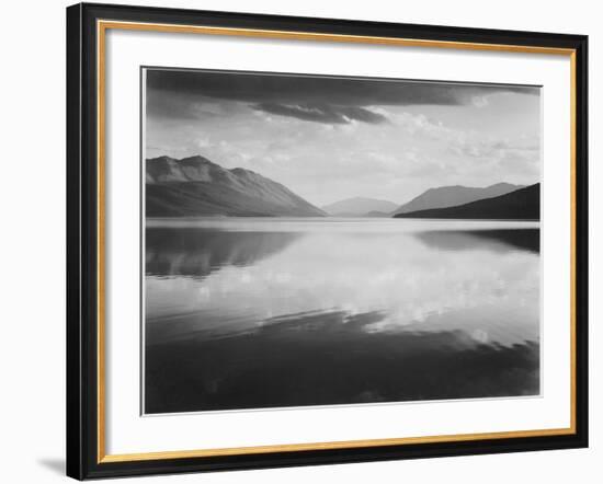 Looking Across Lake Toward Mts "Evening McDonald Lake Glacier National Park" Montana 1933-1942-Ansel Adams-Framed Art Print