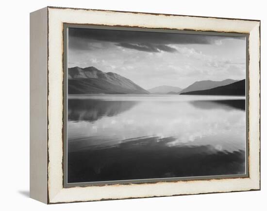 Looking Across Lake Toward Mts "Evening McDonald Lake Glacier National Park" Montana 1933-1942-Ansel Adams-Framed Stretched Canvas