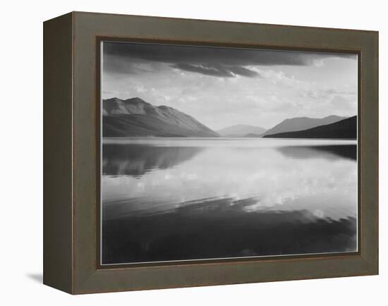 Looking Across Lake Toward Mts "Evening McDonald Lake Glacier National Park" Montana 1933-1942-Ansel Adams-Framed Stretched Canvas