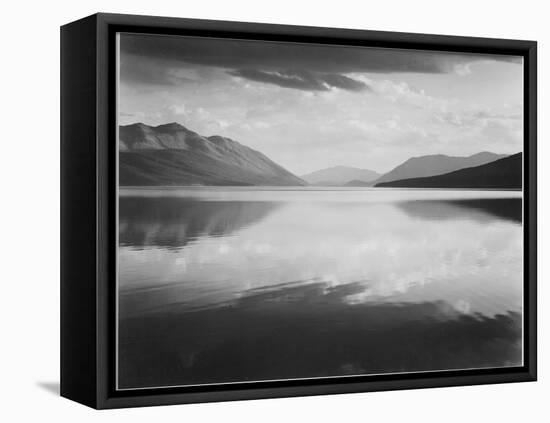 Looking Across Lake Toward Mts "Evening McDonald Lake Glacier National Park" Montana 1933-1942-Ansel Adams-Framed Stretched Canvas