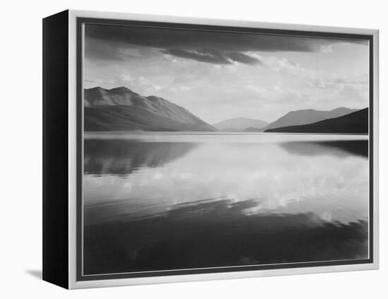 Looking Across Lake Toward Mts "Evening McDonald Lake Glacier National Park" Montana 1933-1942-Ansel Adams-Framed Stretched Canvas