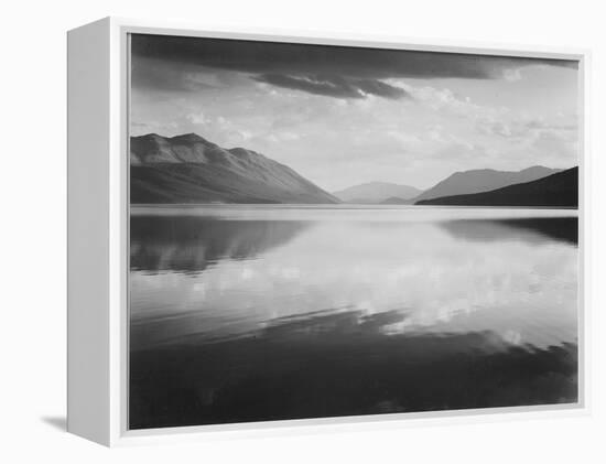 Looking Across Lake Toward Mts "Evening McDonald Lake Glacier National Park" Montana 1933-1942-Ansel Adams-Framed Stretched Canvas