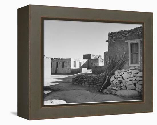 Looking Across Street Toward Houses "Acoma Pueblo. [NHL New Mexico]" 1933-1942-Ansel Adams-Framed Stretched Canvas