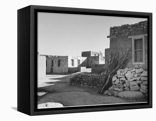 Looking Across Street Toward Houses "Acoma Pueblo. [NHL New Mexico]" 1933-1942-Ansel Adams-Framed Stretched Canvas