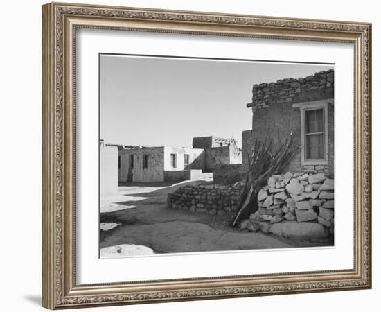 Looking Across Street Toward Houses "Acoma Pueblo. [NHL New Mexico]" 1933-1942-Ansel Adams-Framed Art Print