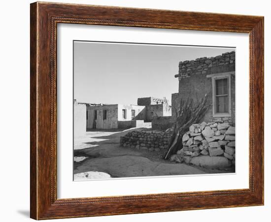 Looking Across Street Toward Houses "Acoma Pueblo. [NHL New Mexico]" 1933-1942-Ansel Adams-Framed Art Print