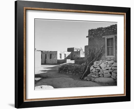 Looking Across Street Toward Houses "Acoma Pueblo. [NHL New Mexico]" 1933-1942-Ansel Adams-Framed Art Print