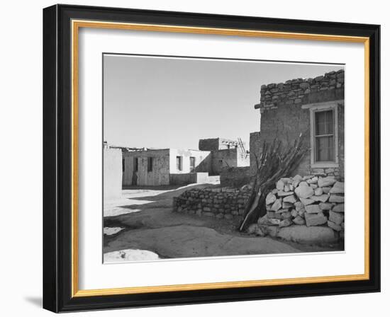 Looking Across Street Toward Houses "Acoma Pueblo. [NHL New Mexico]" 1933-1942-Ansel Adams-Framed Art Print