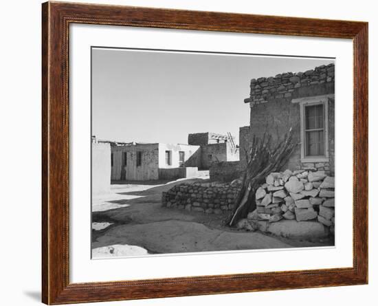 Looking Across Street Toward Houses "Acoma Pueblo. [NHL New Mexico]" 1933-1942-Ansel Adams-Framed Art Print